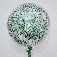 Шар Bubble с конфетти, зеленый